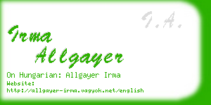 irma allgayer business card